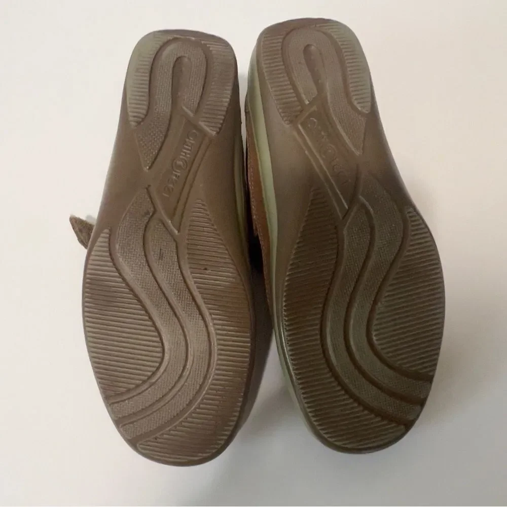 Orthofeet Serene Women's Tan Leather Comfort Orthotic‎ Slip On Shoes Size 7 M